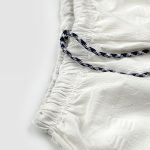 Embossed Pattern White Shirt & Short For Mens