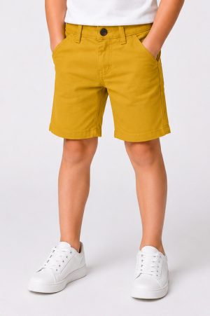 Mustard Cotton Short For Kids