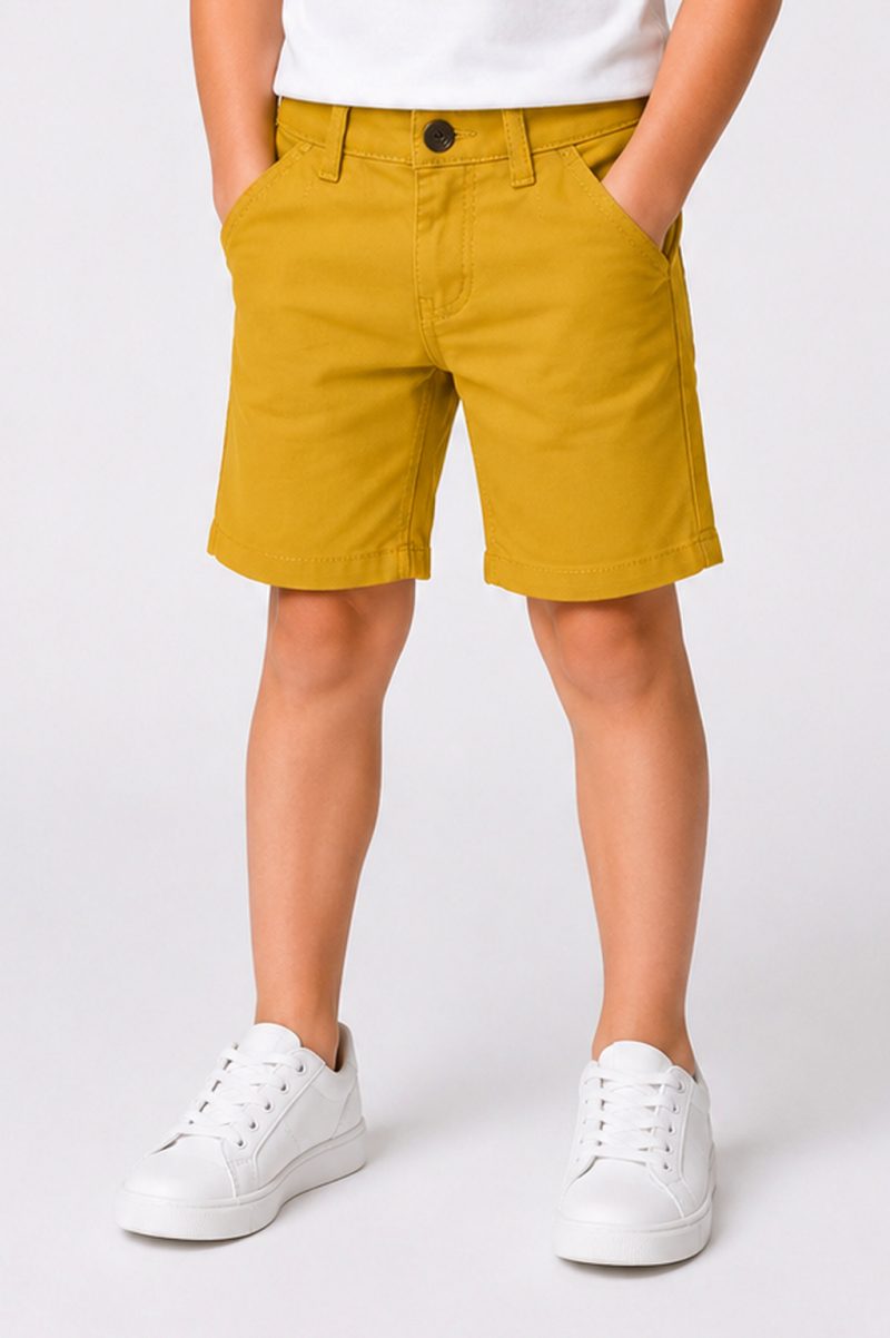 Mustard Cotton Short For Kids
