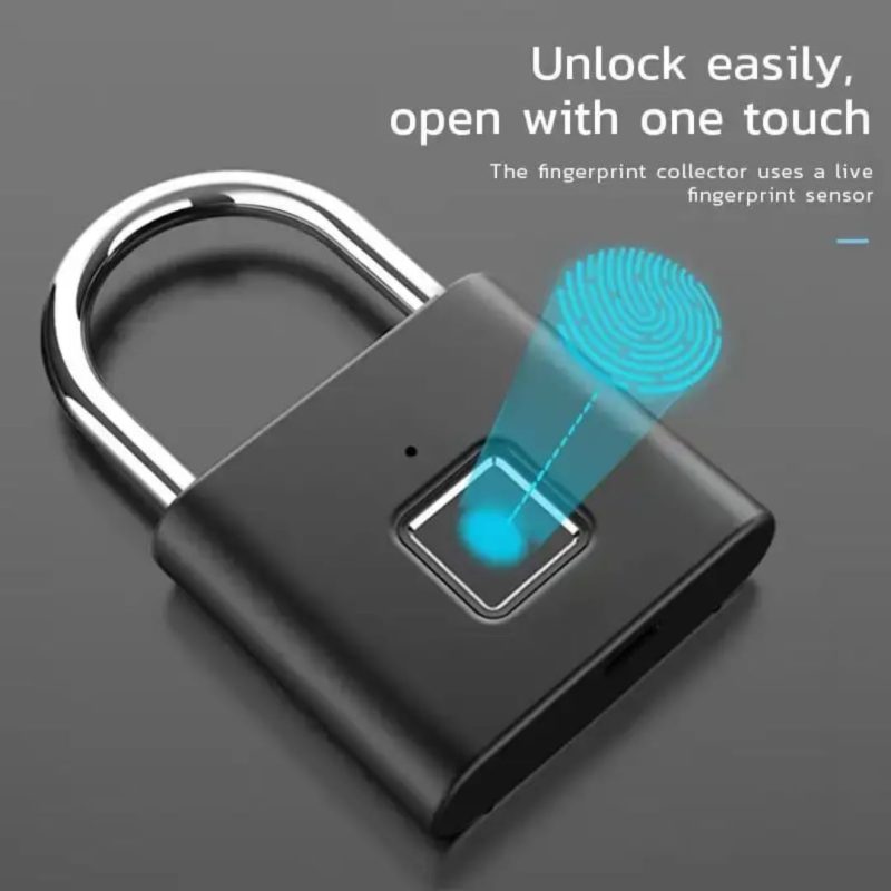 Fingerprint Smart Padlock – USB Charging Waterproof Anti‑Theft