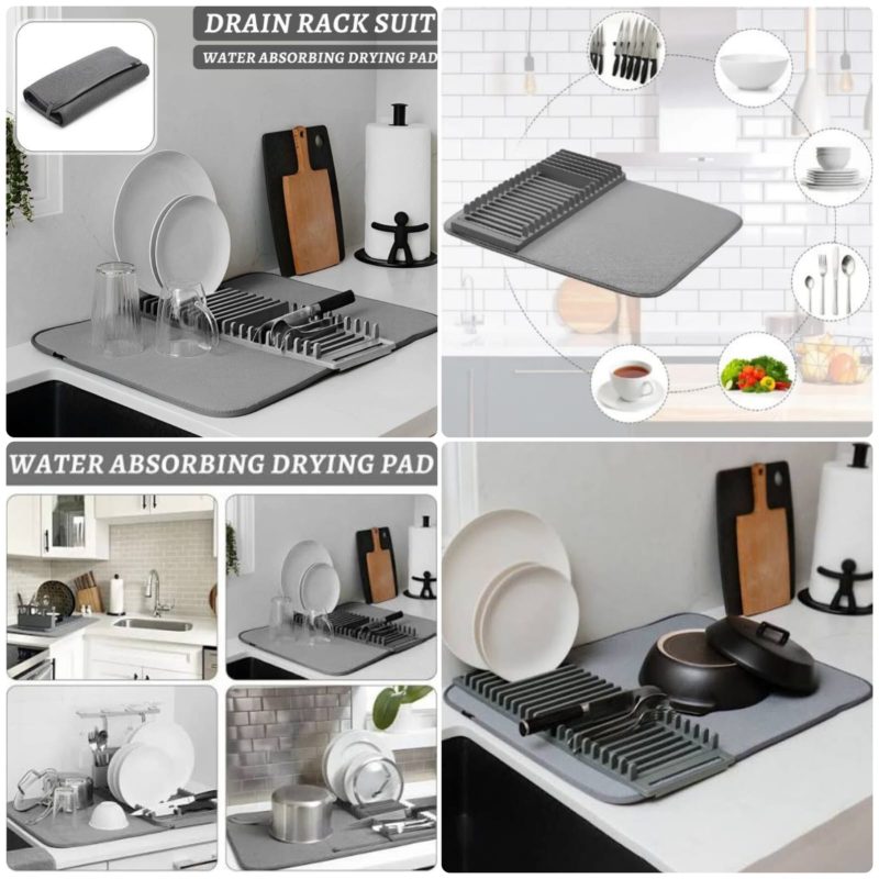 Dish Drain Mat – Water Absorbing Drying Pad