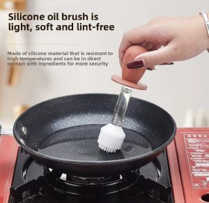 Glass Olive Oil Dispenser Bottle with Silicone Brush