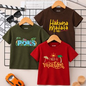 Pack of 3 Vacation Roks Printed T-Shirts For Boys