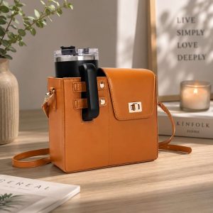 Cup Holder Shoulder Bag – Portable Crossbody Bottle Carrier