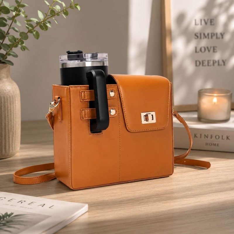 Cup Holder Shoulder Bag – Portable Crossbody Bottle Carrier