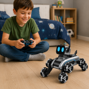 RC Robot Dog – 8 Wheel Stunt Toy