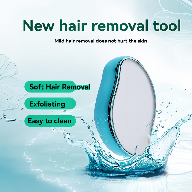 Product Specifications Material: Premium crystal surface + durable base Design: Oval shape, ergonomic grip Features: Gentle hair removal, soft exfoliation, easy to clean Usage: Grooming accessory for arms, legs, and body Colors: Multiple options available Packaging: Customizable box packing