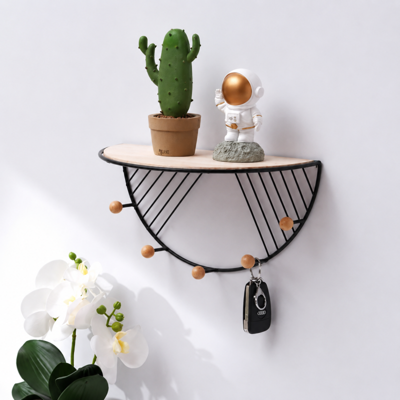 D‑Shape Wall‑Mounted Storage Shelf