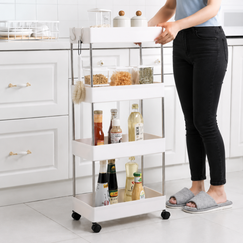 4 Tier Slim Trolley – Rolling Storage Organizer
