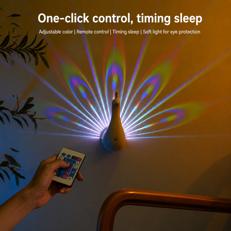 Rechargeable Peacock Projection Lamp