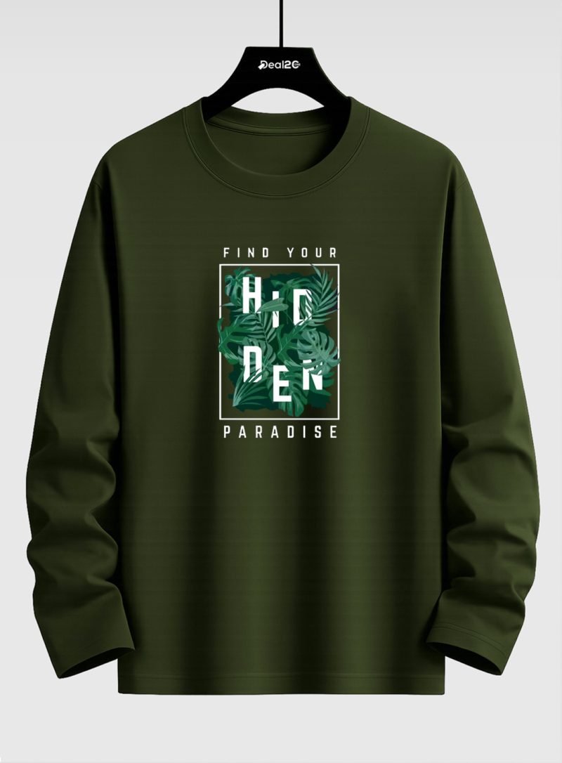 Hidden Paradise Printed Long Sleeve T-shirt for Mens
