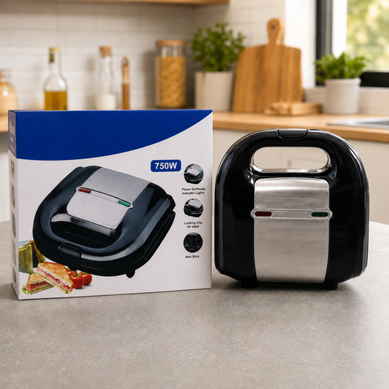 Sandwich Maker – Non‑Stick 2 Slice 750W