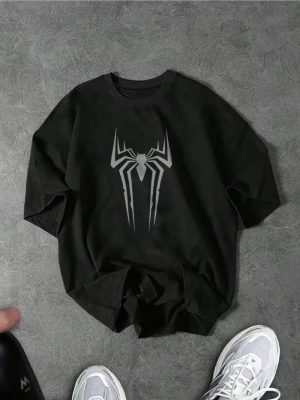 Spider Icon Oversized Printed T-Shirt For Mens