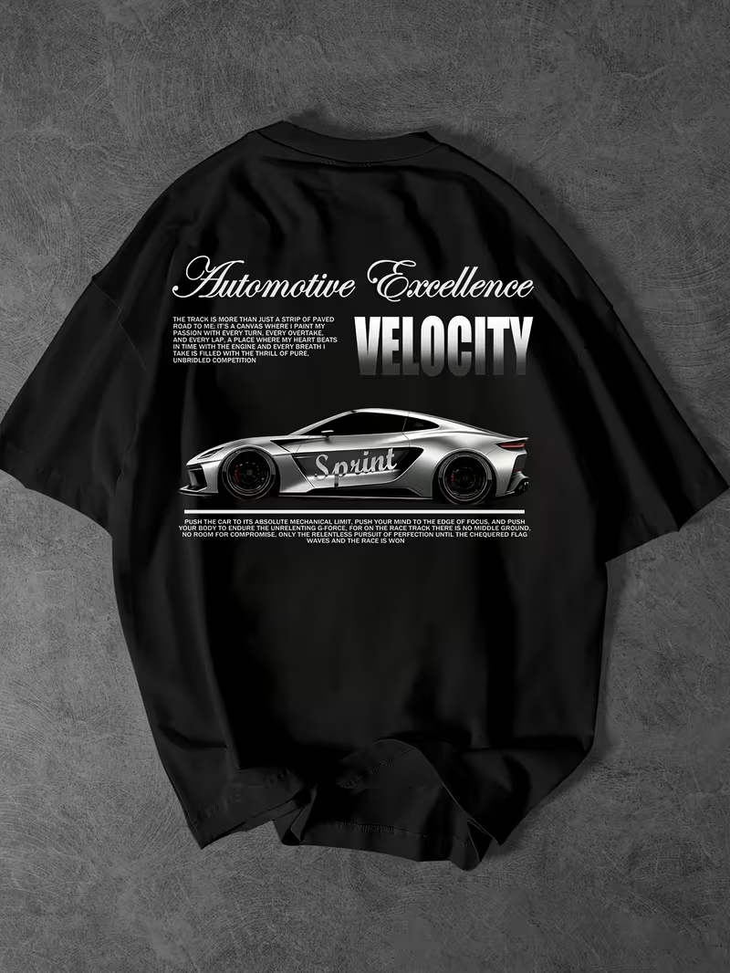 Velocity Sprint Oversized Printed T-Shirt For Mens Velocity Sprint Oversized Printed T-Shirt For Mens