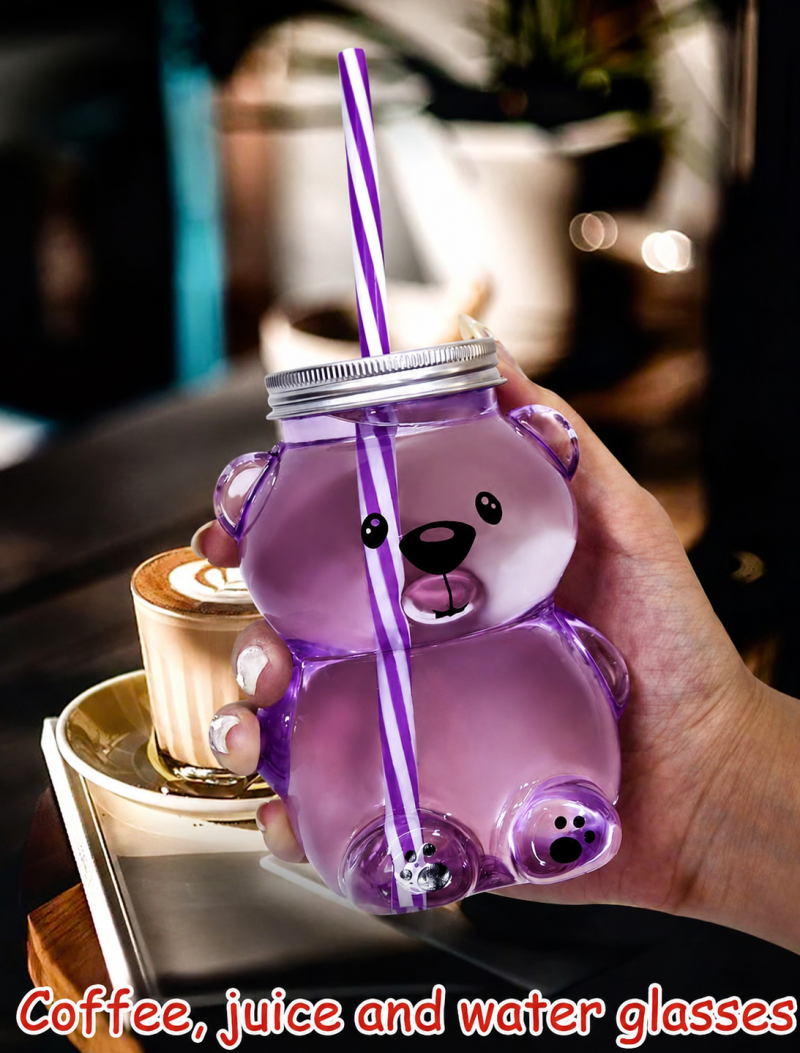 Plastic Bear Mason Juice Jar