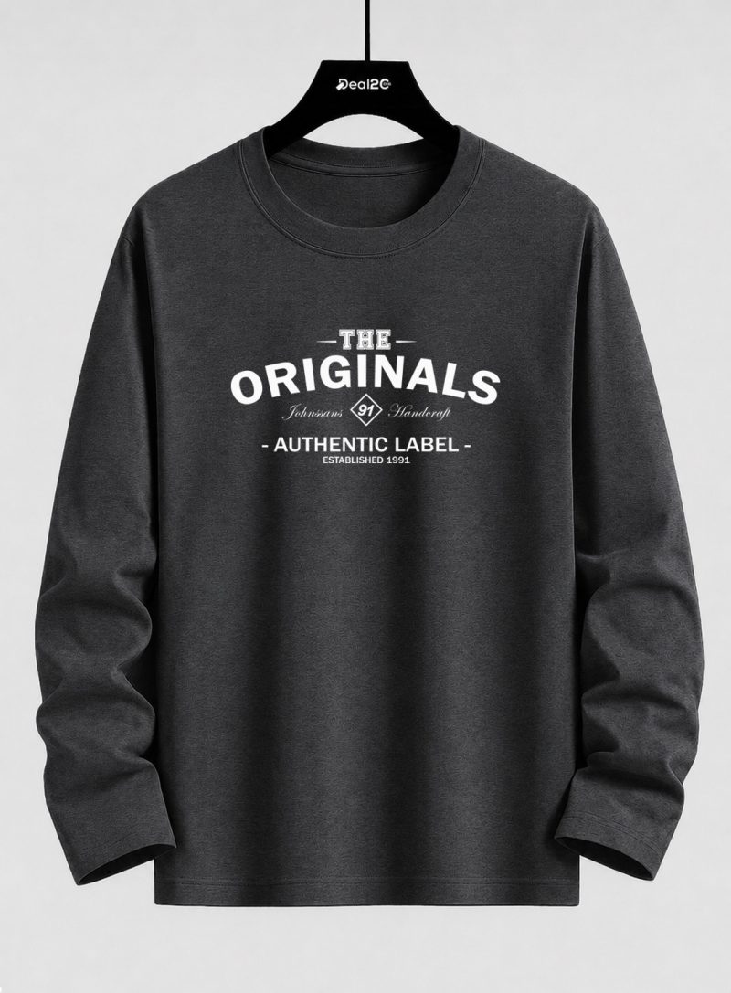 Originals Label Printed Long Sleeve T-shirt for Mens