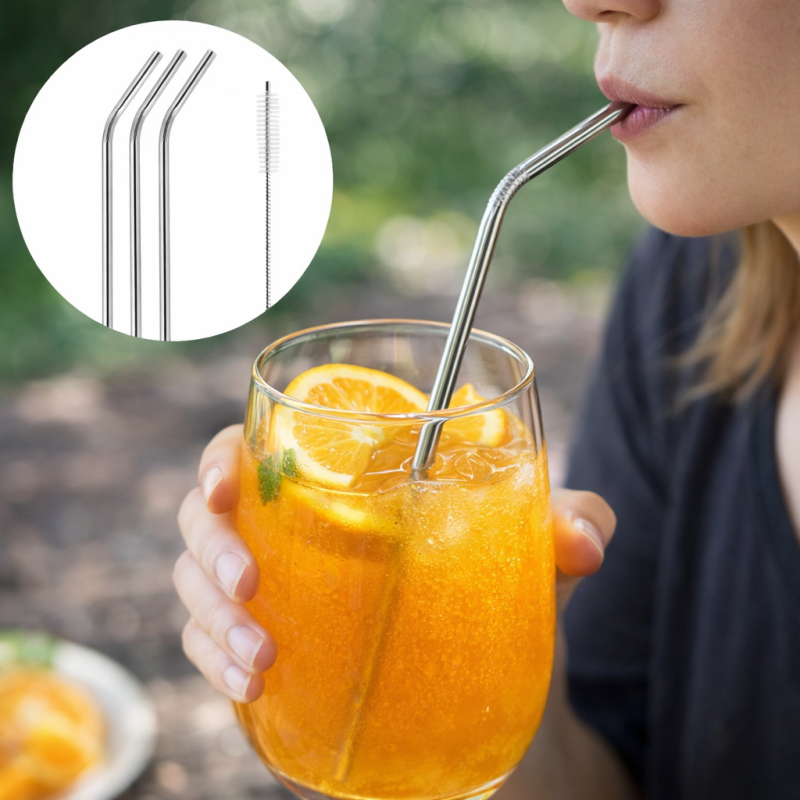 5pcs Stainless Steel Straw Set