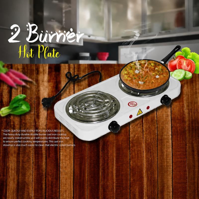 Double Burner Electric Hot Plate Stove