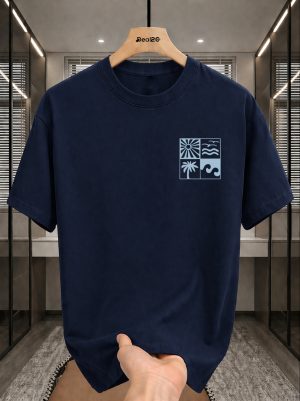 Palm Wave Printed T-Shirt For Mens