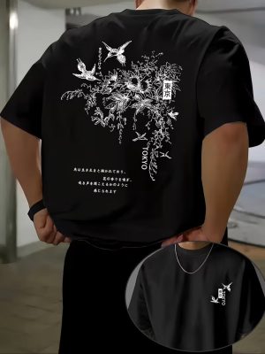Tokyo Blossom Oversized Printed T-Shirt For Mens