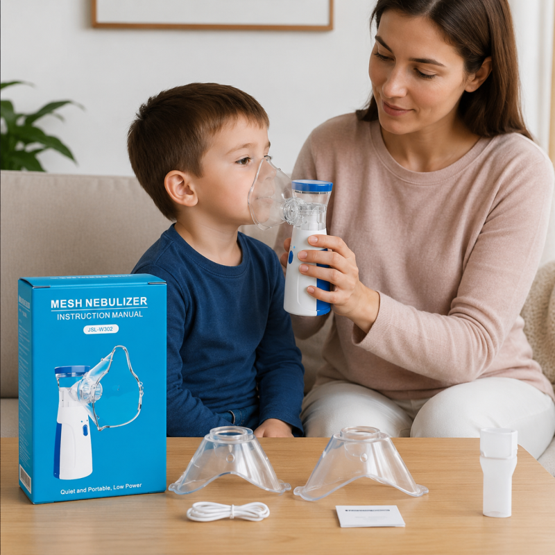 Portable Mesh Nebulizer for Kids & Adults – Rechargeable Inhaler Kit
