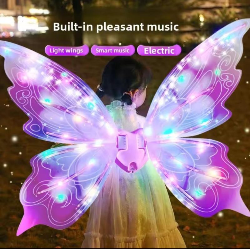 Glowing Butterfly Fairy Wings – Light Up Moving Costume for Girls