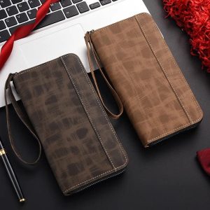 Mens Leather Long Wallet