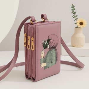 Crossbody Bag For Womens – 3 Pocket Hijab Print