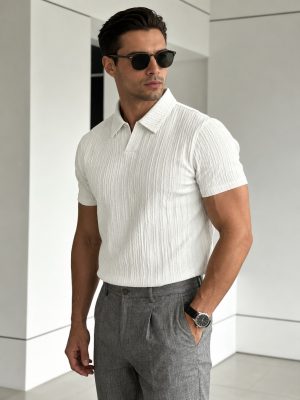 Smart Casual Knit Polo T-Shirt for Mens