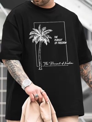 Freedom Palm Oversized Printed T-Shirt For Mens