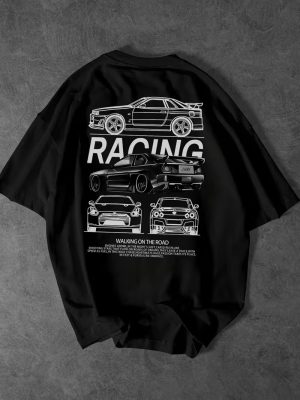 Racing Legends Oversized Printed T-Shirt For Mens