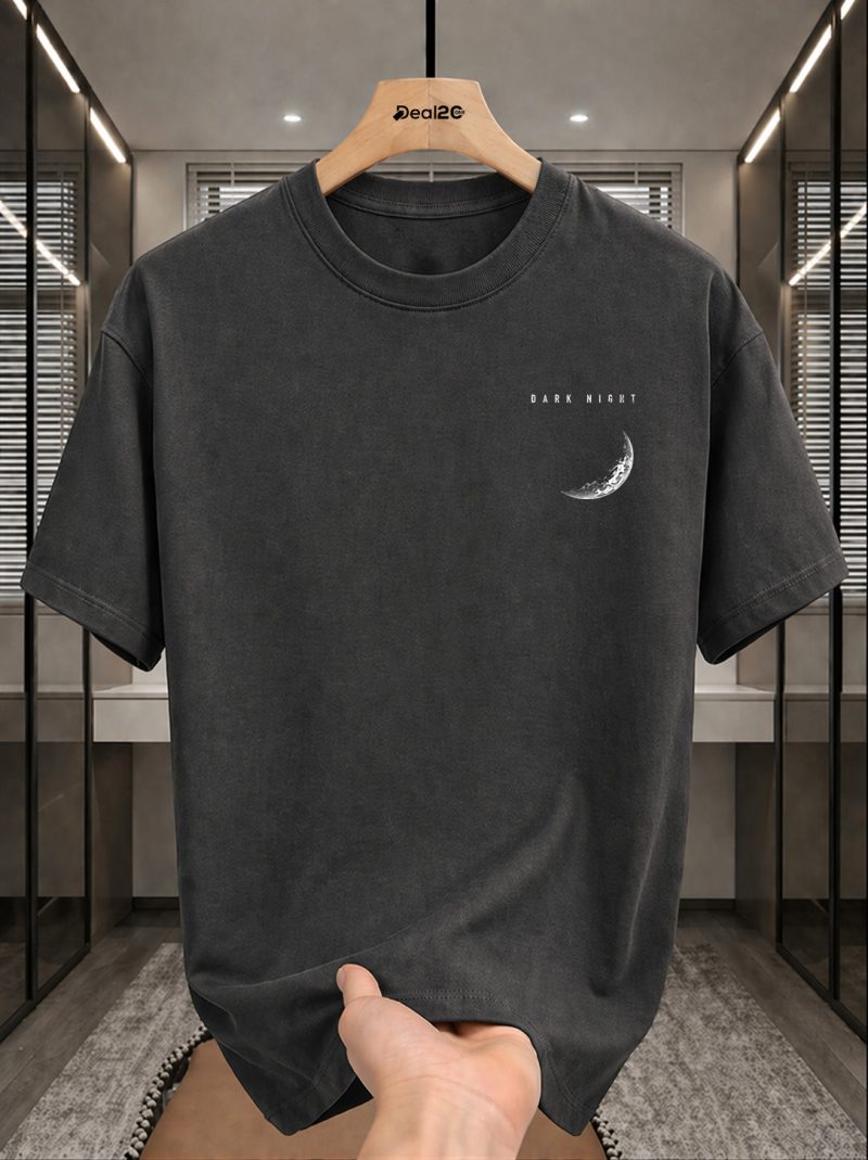 Dark Night Moon Printed T-Shirt For Mens