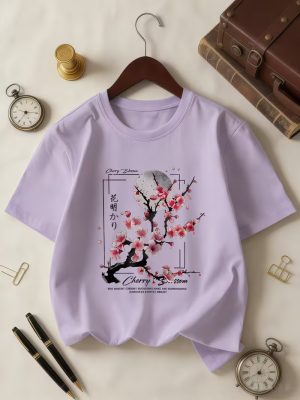 Cherry Blossom Printed T-shirt for Girls