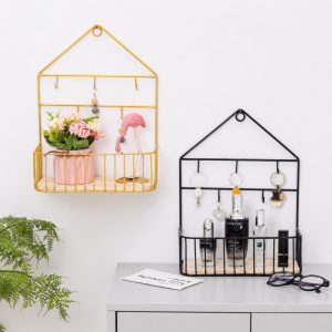 Creative Wall Shelf With Hooks – Decorative Organizer