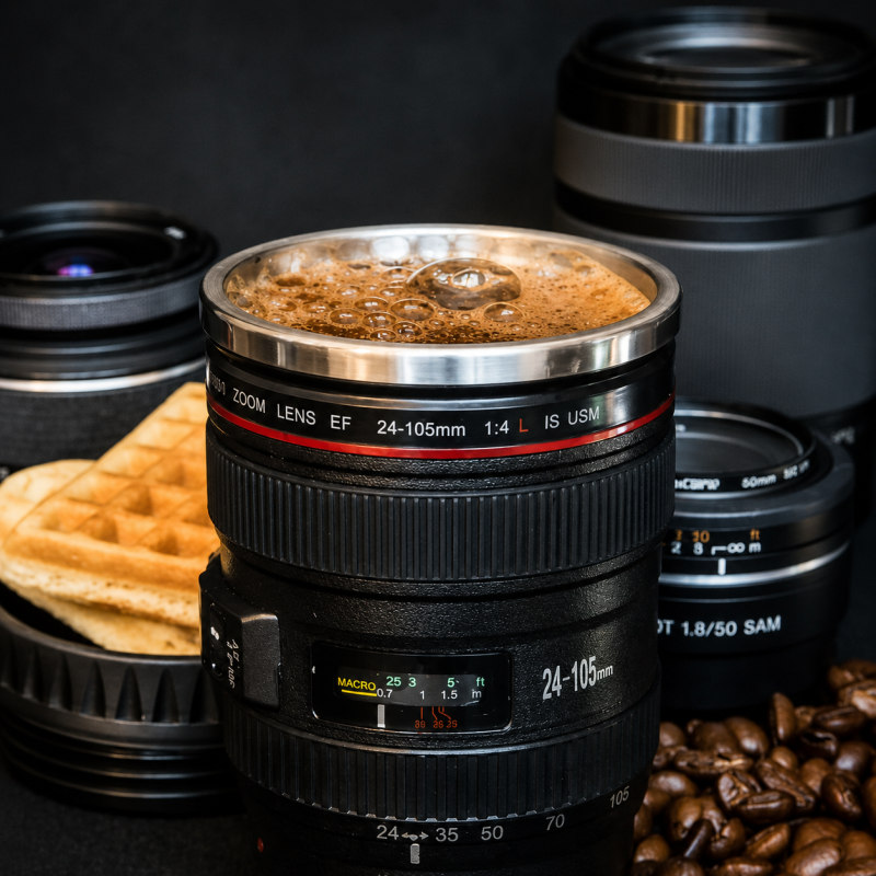 Camera Lens Coffee Cup Travel Mug
