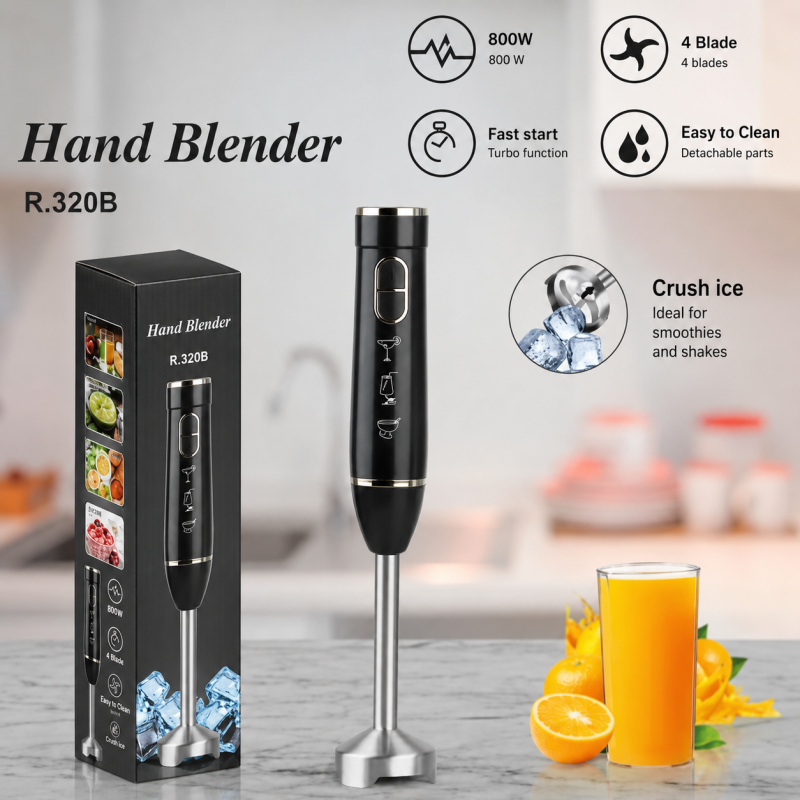 4 Blade Electric Hand Blender – 800W