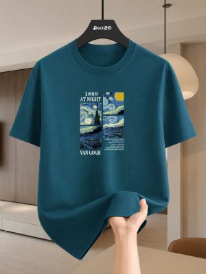 Starry Night Graphic Printed T-Shirt For Mens