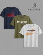 Pack of 3 Cyber Freedom Printed T Shirts For Tween Kids Pack of 3 Cyber Freedom Printed T Shirts For Tween Kids