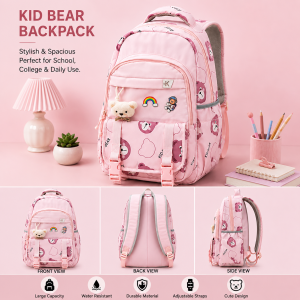 Cute Bear Kids Backpack – Spacious School Bag