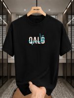 Qalb Black Printed T-Shirt For Mens