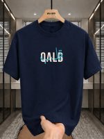 Qalb Navy Blue Printed T-Shirt For Mens