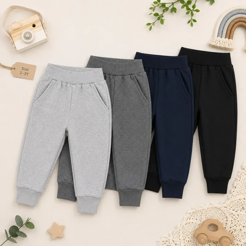 Bundle of 4 CBHN French Terry Jogger Pants for Kids