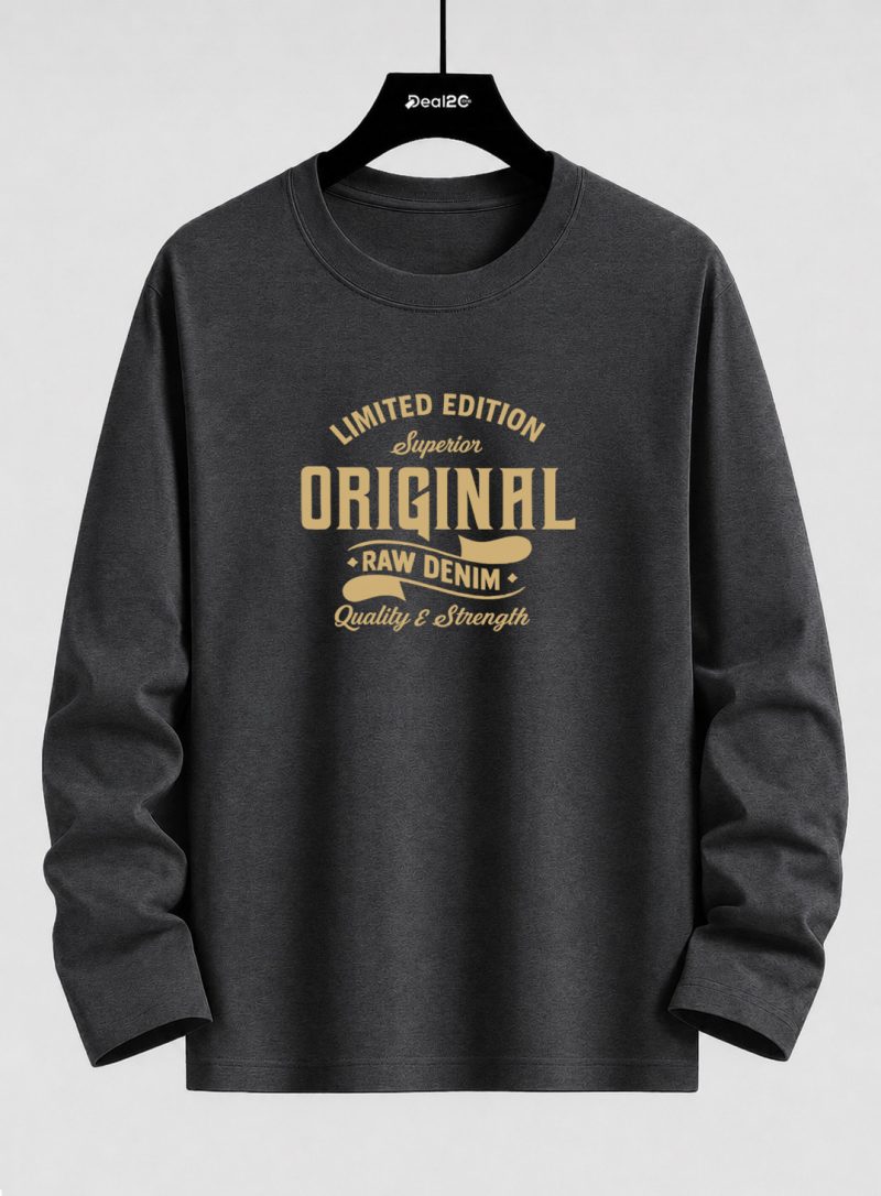 Raw Superior Denim Printed Long Sleeve T-shirt for Mens Raw Superior Denim Printed Long Sleeve T-shirt for Mens