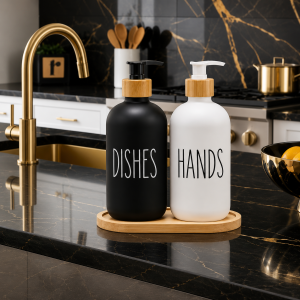 2pcs Handwash Dispenser Set With Tray