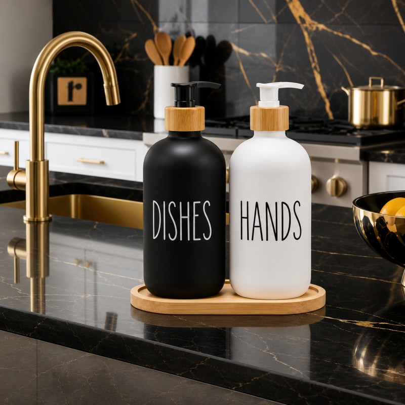2pcs Handwash Dispenser Set With Tray 2pcs Handwash Dispenser Set With Tray