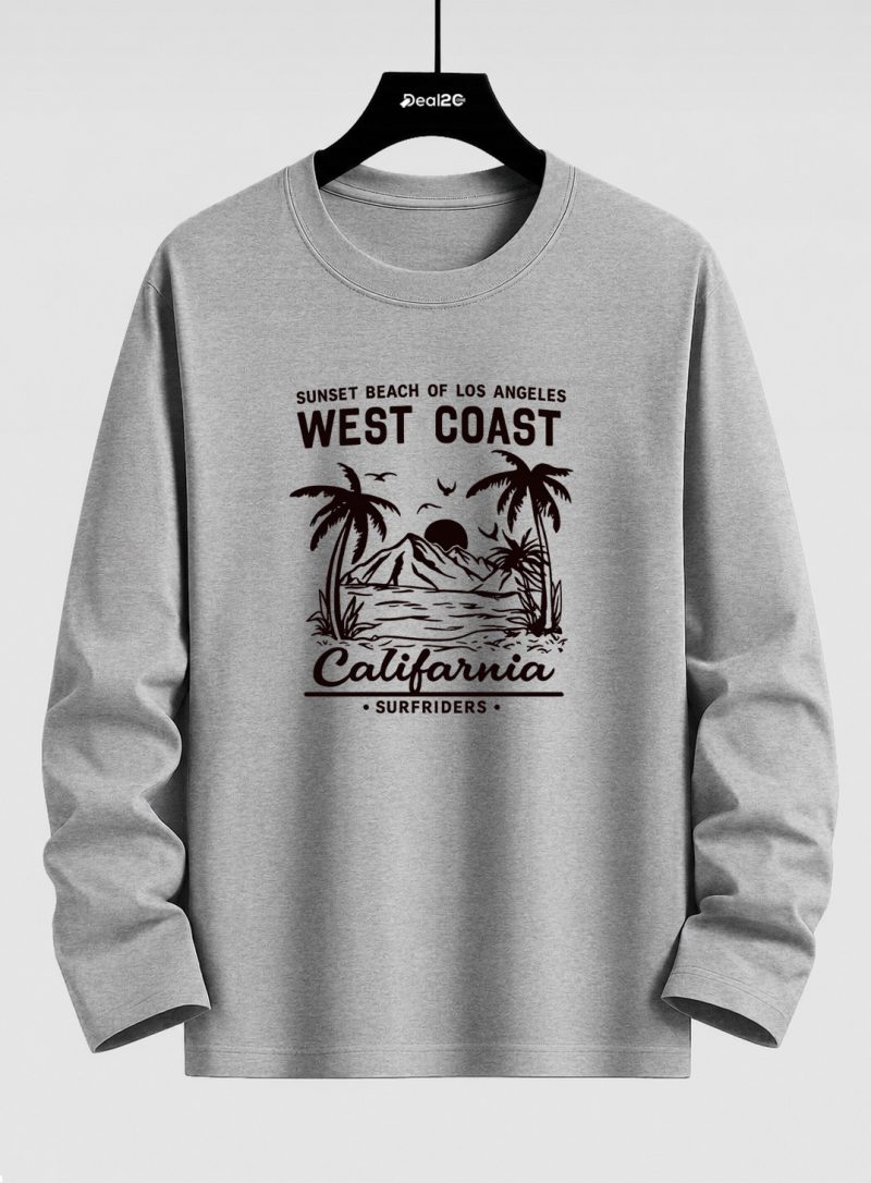 Los West Coast Printed Long Sleeve T-shirt for Mens