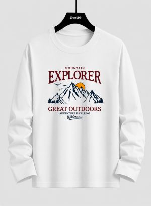 Great Explorer Printed Long Sleeve T-shirt for Mens