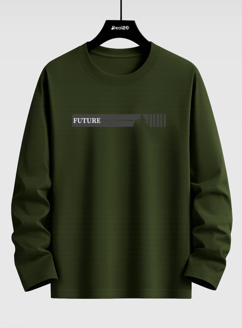 Strong Future Printed Long Sleeve T-shirt for Mens