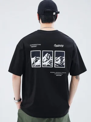 Exploring Mountain Oversized Printed T-Shirt For Mens