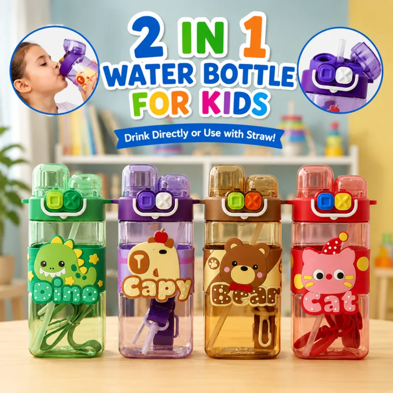 2 in 1 Water Bottle For Kids